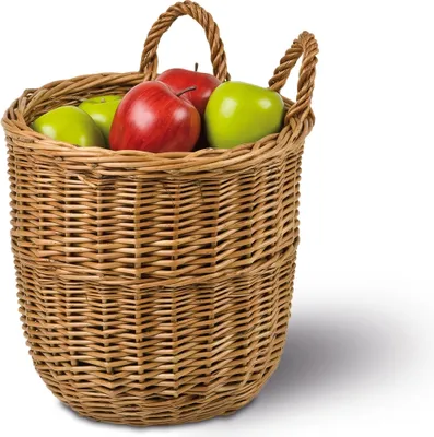 Produktbild von Gartenkorb, Pflückkorb, braun, rund, Obstkorb, Transportkorb, Tragekorb