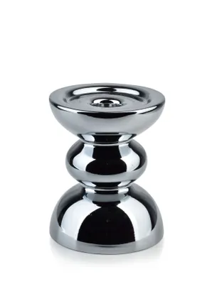 Image de Bougeoir en verre argenté 15 cm x 12 cm charme