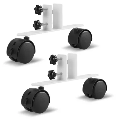 Image de Supports ISOISL pour radiateurs infrarouges, lot de 2, supports avec roulettes, en métal, pour panneaux de chauffage jusqu'à 3,5 cm d'épaisseur