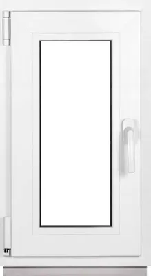 Imagen del producto de Ventana de sótano blanca 400X800 mm con doble acristalamiento (32 mm) oscilobatiente DIN izquierda