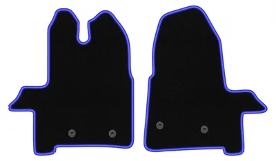 Produktbild von Fußmatten Automatten Velours Schwarz/Blau für Ford Transit 2019- Set 2-tlg