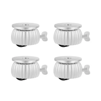 Produktbild von 4 Stück Selbstklebende Lenkrollen, Mini Rollen für Möbel mit Sicherheitsschloss, Weiß