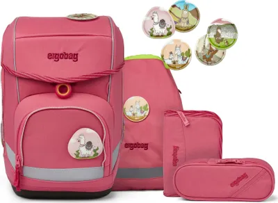 Produktbild von Ergobag Schulranzen Set 5tlg. Cubo (2021) Lamas in Bärjamas (ECO HERO Edition)