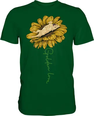 Produktbild von Labrador Sonnenblumen T-Shirt Garten Motiv Gärtner Hunde Geschenk – Bottle Green / 3XL