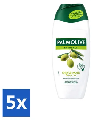 Produktbild von 5 x Palmolive Naturals Duschcreme Olijf & Melk 250 ml - Vorteilspackung - 5 Stücke