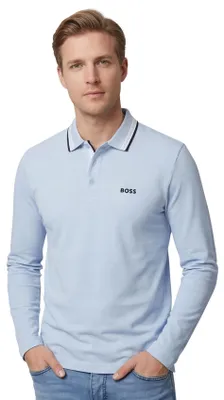 Produktbild von Boss Green Plisy blaues Poloshirt Piqué Logo
