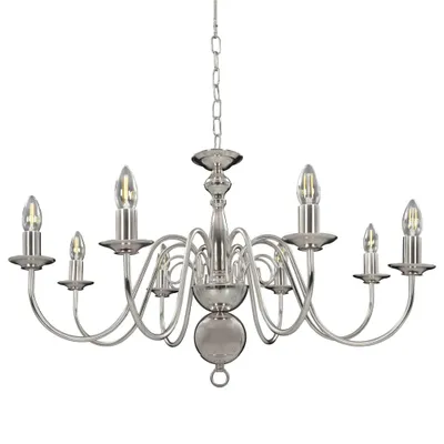 Immagine prodotto di vidaXL Lampadario argento per 8 lampadine E14