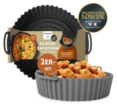 Zdjęcie produktu dla Forma silikonowa KitchBo 20 x 20 x 6,3 cm, czarna/szara