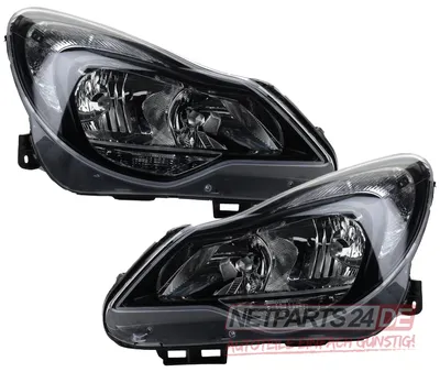 Produktbild von Johns, Scheinwerfer Set Halogen passend für Opel Corsa D 2011- H7 H1 Links Rec. mit TFL 1216645 1216646 1216673 1216787 1216832 13446801 95510689 9551