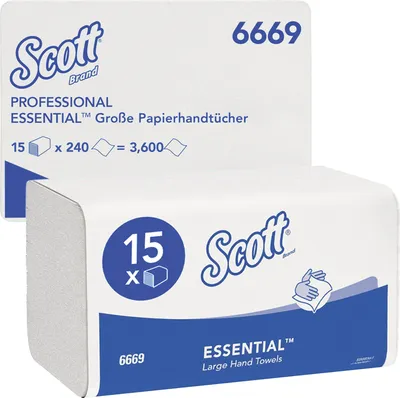 Produktbild von Scott Papierhandtuch XTRA 6669 Interfold 1-lg. ws 15x240 St./Pack.
