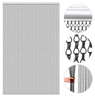 Imagen del producto de Cortina mosquitera de aluminio, color , 90 x 210 cm, protección contra insectos para puertas