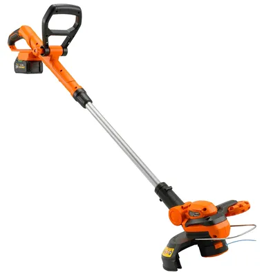 Produktbild von Akku Rasentrimmer 21V Freischneider mit 2x4.0Ah Akkus Ladegerät 25 cm Schnittbreite Verstellbarer Teleskop-Griff