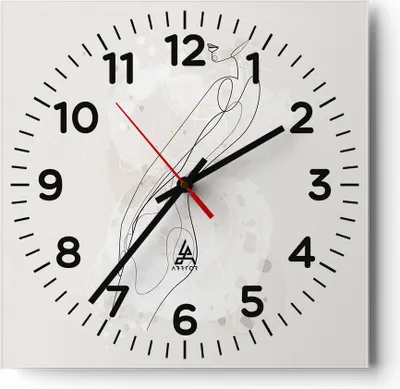 Produktbild von Wanduhr - Quadrat - Glasuhr - Minimalismus Körper Frauen - 30x30cm - Schleichendes Uhrwerk - Lautlos - zum Aufhängen bereit - Dekoration Modern - Wanddekoration aus Glas - C4AC30x30-4831