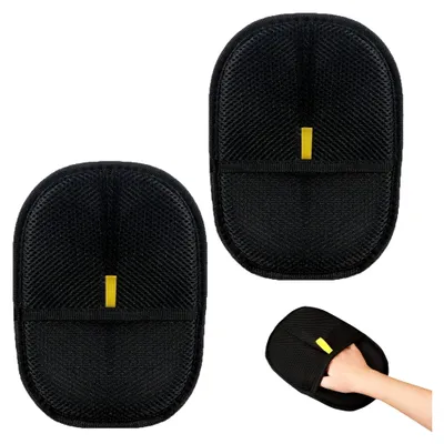 Produktbild von 2 Stück Fellmagnet Handschuhe zur Entfernung von Tierhaaren, wiederverwendbare antistatische Bürsten