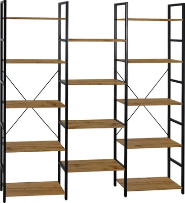 Zdjęcie produktu dla BEGRYF Regał na książki duży olcha półki 161x28x171 regał stojący do salonu, biura lub gabinetu, nowoczesny drewniany styl