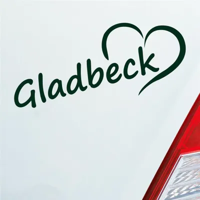 Produktbild von Auto Aufkleber Gladbeck Herz Stadt City Liebe Love 19,5x8 cm Dunkelgrün Sticker Heckscheibenaufkleber