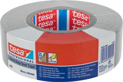 Productafbeelding van Tesa Gewebekleb. 50 meter x 48 mm, sterke professionele tape, zilver, artikelnummer 04663