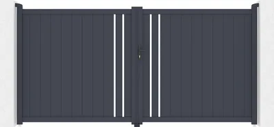 Produktbild von Flügeltor 3,5 m GIONA H.180 graues Aluminium