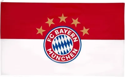Obrázek produktu pro FC Bayern Mnichov vlajka na stožár červeno-bílá 250x150 cm s logem 5 hvězd