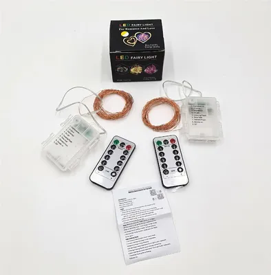 Zdjęcie produktu dla BXROIU Wróżki LED mikro srebrny drut bateria 8 program ciepły biały 2x50Leds