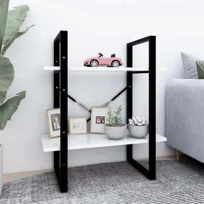 Produktbild von Bücherregal 2 Fächer Weiß 60x30x70 cm Holzwerkstoff , Bücherregale Design 2024