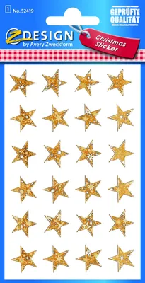 Produktbild von Zweckform Weihn.Schmucketikett Sterne 52419 gold