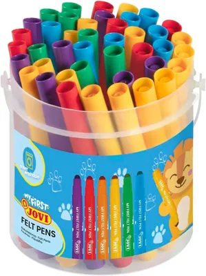 Productafbeelding van MY first viltstiften - Set van 36 - Super wasbaar - Kinderen - Brede punt - Afgerond - 6 verschillende kleuren (1236)