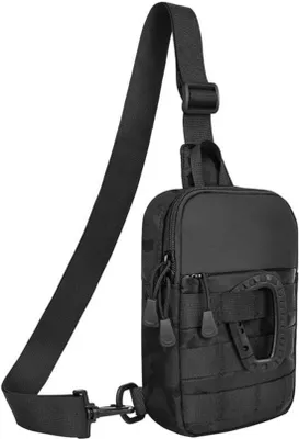 Zdjęcie produktu dla Wodoodporna torba crossbody – czarna – z zamkiem błyskawicznym – do aktywności na świeżym powietrzu