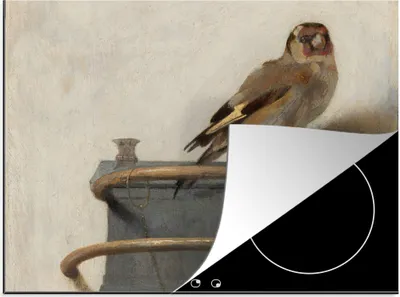 Produktbild von KitchenYeah© Herdabdeckplatte Der Stieglitz - Carel Fabritius , 65x52cm, Küche Deko, Glaskeramikkochfeld Herdabdeckung, Abdeckplatte fùr Kochfeld