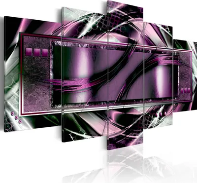 Image de Tableaux abstraits pour mur, dimensions 150x75 cm, ensemble de 5 pièces – Tableaux pour salon, impressions sur toile modernes, référence a-A-0025-b-o