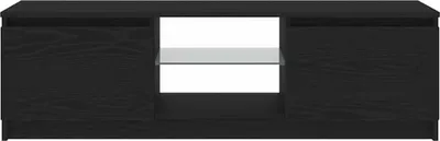 Produktbild von vidaXL TV-Schrank mit LED-Leuchten Schwarz Eichen-Optik 120x30x36 cm