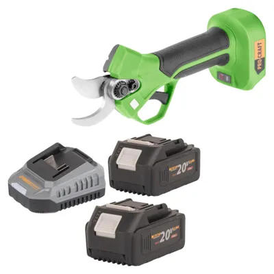 Zdjęcie produktu dla Nożyce do gałęzi akumulatorowe Procraft ES22Libb 20 V 25 mm bezszczotkowe + 2x akumulator 4,0 Ah + ładowarka