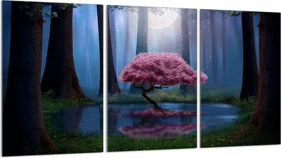 Produktbild von Herdabdeckplatten 3 teilig 30x52 Glaskeramikkochfeld Abdeckung Glas, Bäume Wald