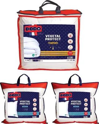 Produktbild von Sparset DODO Bettdecke 220 x 240 cm + 2 Kopfkissen 60 x 60 cm - natürlicher Anti-Milben-Schutz - VEGETAL PROTECT