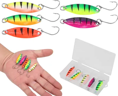 Produktbild von 5pcs farbenfrohe Walleye Forellenlöffel Köder Metall Crankbait Hard Spinner Lure Single Haken