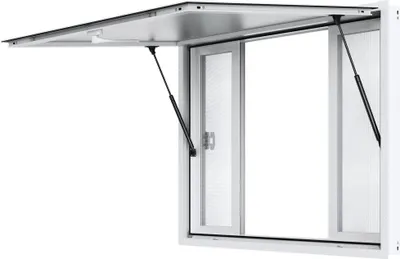Obrázok produktu pre Občerstvenie s výkladom - Servisná markíza 943x110mm - Robustný hliník pre kamióny s občerstvením a pouličné kaviarne