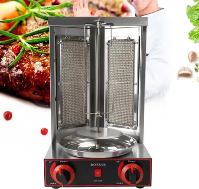 Image de Machine à kebab, rôtissoire à poulet, appareil à kebab, rôtissoire à kebab, broche à kebab, rôtissoire à kebab, rôtissoire à gyros, rôtissoire de table, barbecue à gaz, machine à barbecue