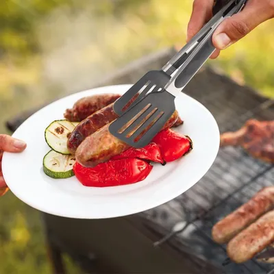 Image de Pince universelle de cuisine pour barbecue, pour retourner et servir, 26 cm