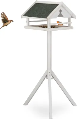 Produktbild von relaxdays Weißes Vogelfutterhaus mit Ständer