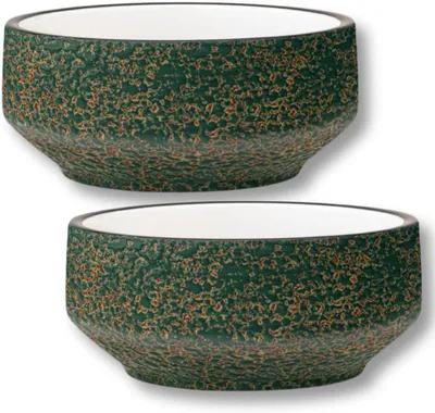 Immagine prodotto di Wilmax Ciotola 400 ml 12,5 cm Verde Porcellana Set da 2 WL-667538/A2