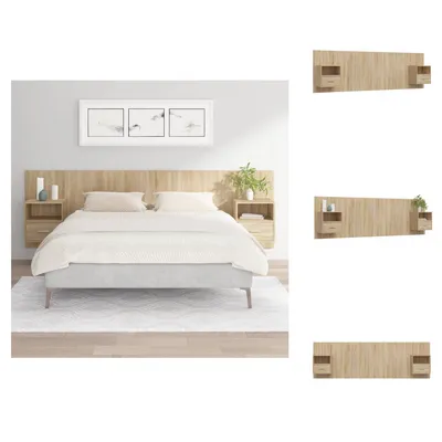 Immagine prodotto di vidaXL Testata del letto con comodini in legno di rovere Sonoma - Testate e piedi