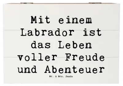 Produktbild von Mr. & Mrs. Panda Geschenkbox Spruch Labradorleben 22 x 15 cm - Weiß - Geschenk, kiste holz, Wasserliebhaber, Familienhund, Schatzkiste, geschenkkiste, fotobox, Abenteuer