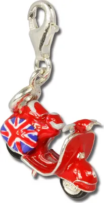 Image de SilberDream 925 Charm scooter en argent 925 Pendentif émail bleu D2FC3138