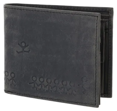 Immagine prodotto di oxmox Pelle portafoglio Leather RFID Protect Querscheinbörse Jumping Jack 2.0 Embossed Vintage Black nero