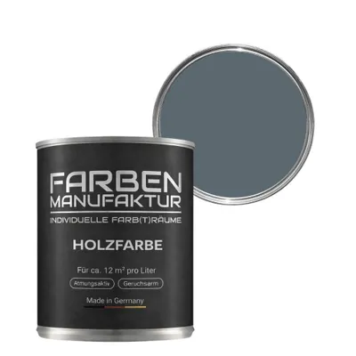 Produktbild von Farben Manufaktur Holzfarbe Wetterschutzfarbe Holzlack RAL deckend 5L - ca. RAL 7031 Blaugrau