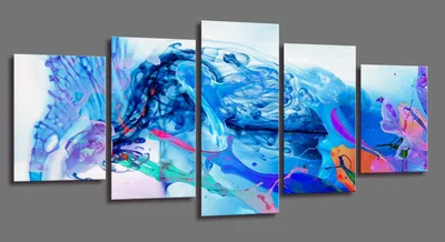 Obrázek produktu pro Obraz na plátně Abstraktní Modrá 5-dílný 200x100 cm