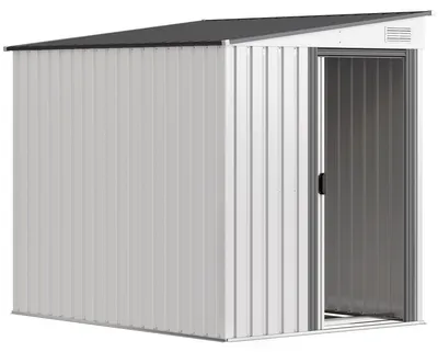 Produktbild von Metall Gerätehaus 2,81m² 154x206,5x181 cm Geräteschuppen mit Pultdach Fundament