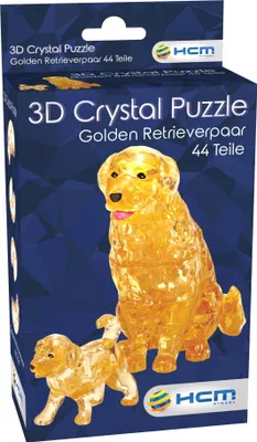 Produktbild von Puzzle 3D 44 elementy. Crystal. Golden Retrieverpaar