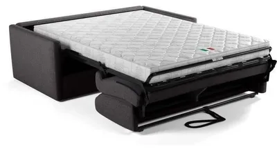 Produktbild von MAD IN ITALY Convertible Sofa SMALL 3-Sitzer anthrazit, Stoff anthrazit, 168 x 98 x 86 cm, Schlafbereich 140 x 190 cm, für 2 Personen, abnehmbare Sitzkissen