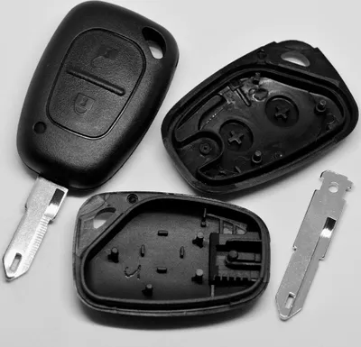 Produktbild von Auto Schlüssel Funk Fernbedienung 1x Gehäuse 2 Tasten + 1x Rohling NE73 kompatibel mit Renault/Opel/Nissan